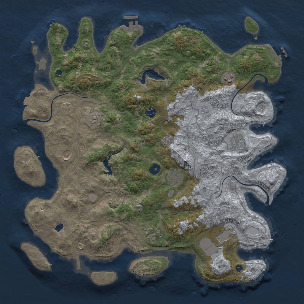 Rust Map: Procedural Map, Size: 4250, Seed: 50007, 14 Monuments