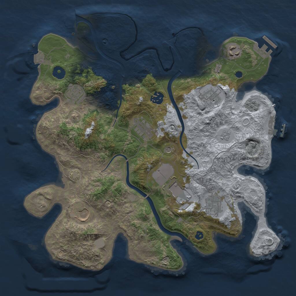 Rust Map: Procedural Map, Size: 3500, Seed: 467215042, 15 Monuments