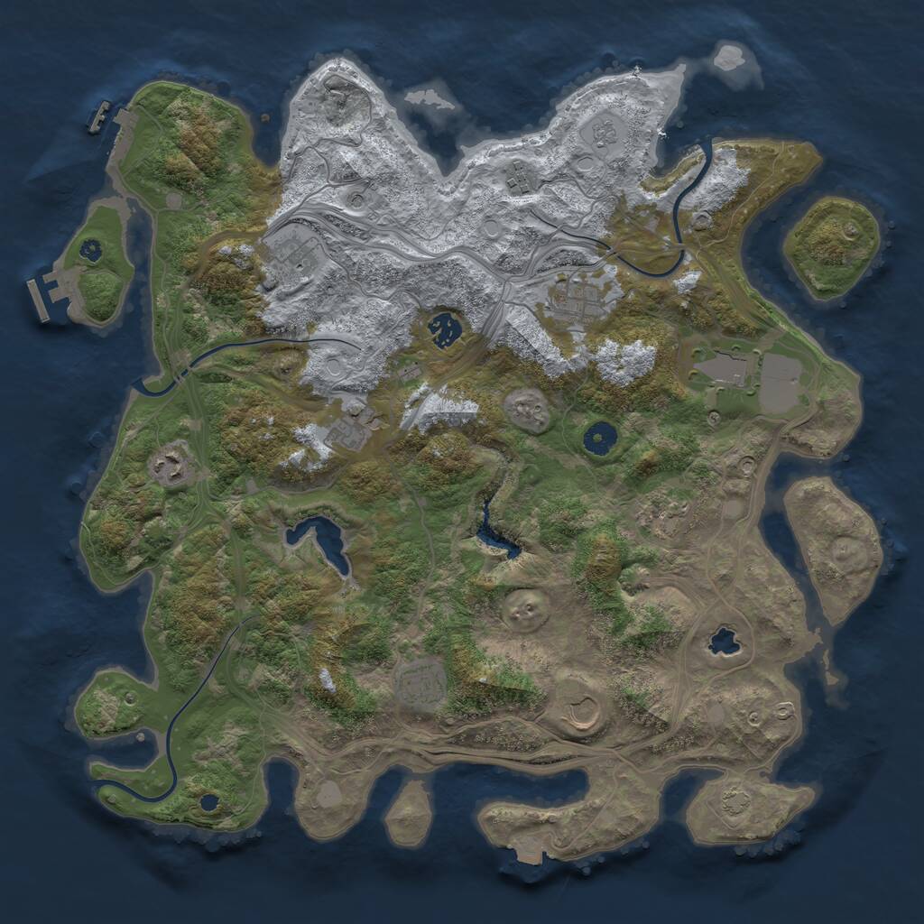 Rust Map: Procedural Map, Size: 4250, Seed: 50008, 16 Monuments