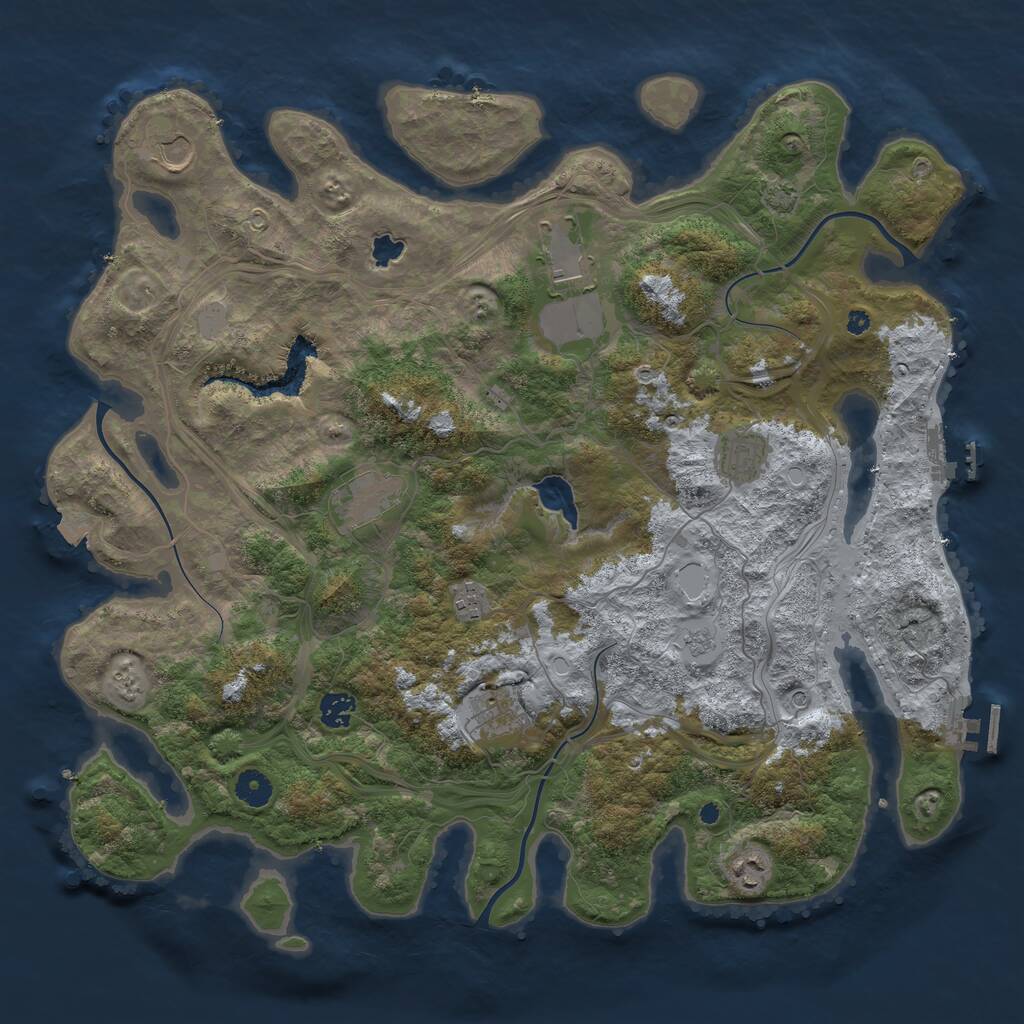 Rust Map: Procedural Map, Size: 4250, Seed: 50009, 14 Monuments