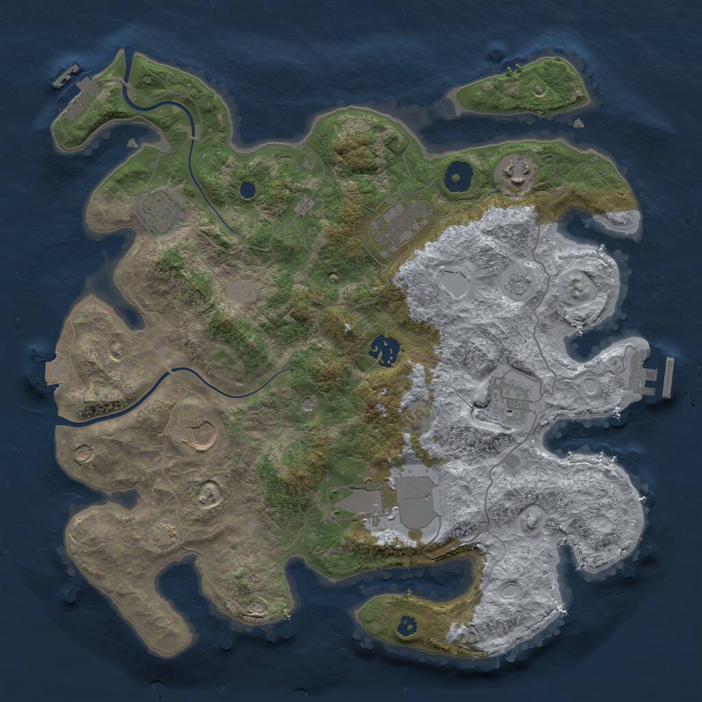 Rust Map: Procedural Map, Size: 3500, Seed: 1634386800, 13 Monuments