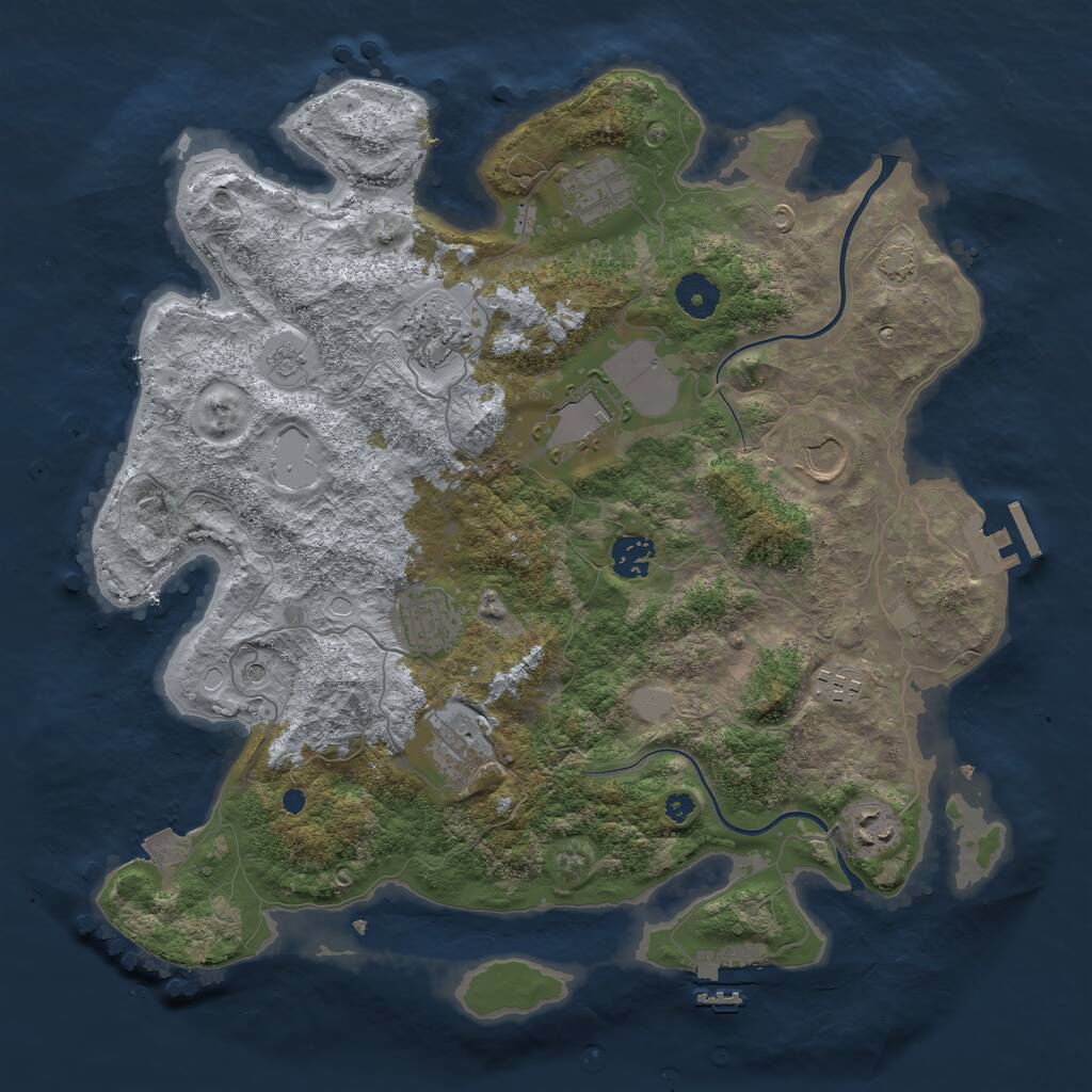 Rust Map: Procedural Map, Size: 3750, Seed: 23544632, 15 Monuments