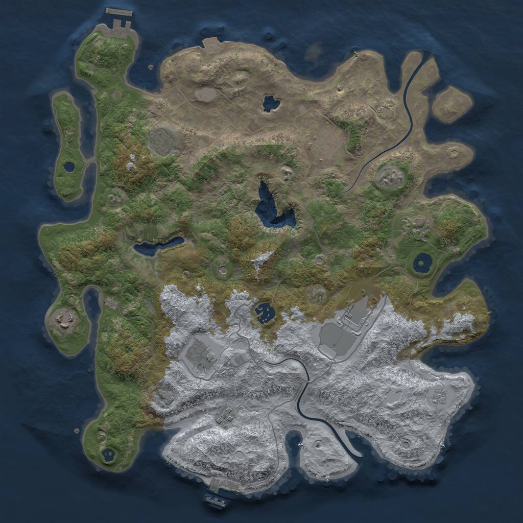 Rust Map: Procedural Map, Size: 4000, Seed: 1646645289, 14 Monuments