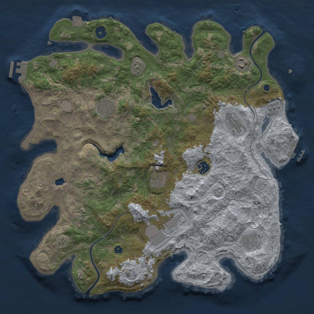 Rust Map: Procedural Map, Size: 4000, Seed: 314603709, 15 Monuments