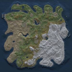 Thumbnail Rust Map: Procedural Map, Size: 4000, Seed: 314603709, 15 Monuments