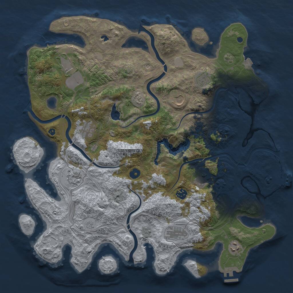 Rust Map: Procedural Map, Size: 4250, Seed: 1109139548, 16 Monuments