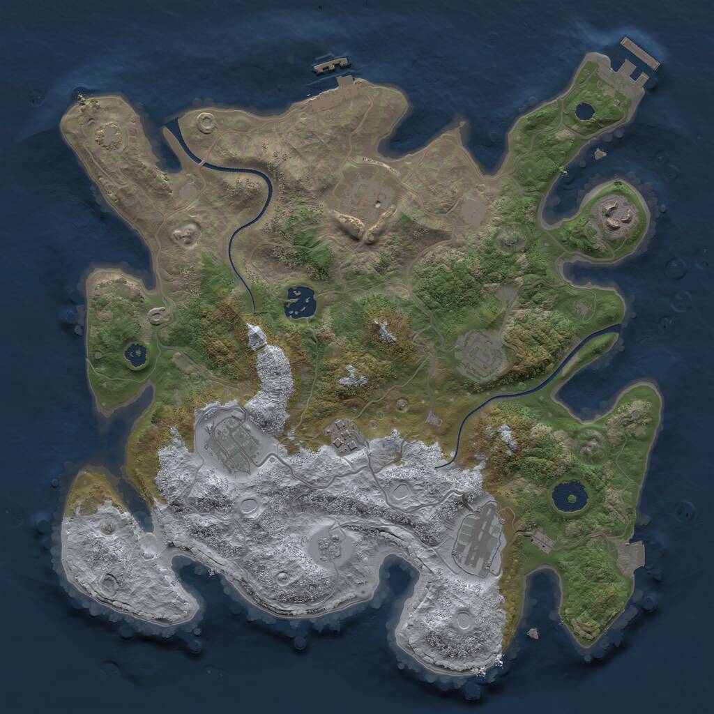 Rust Map: Procedural Map, Size: 3250, Seed: 202021561, 12 Monuments