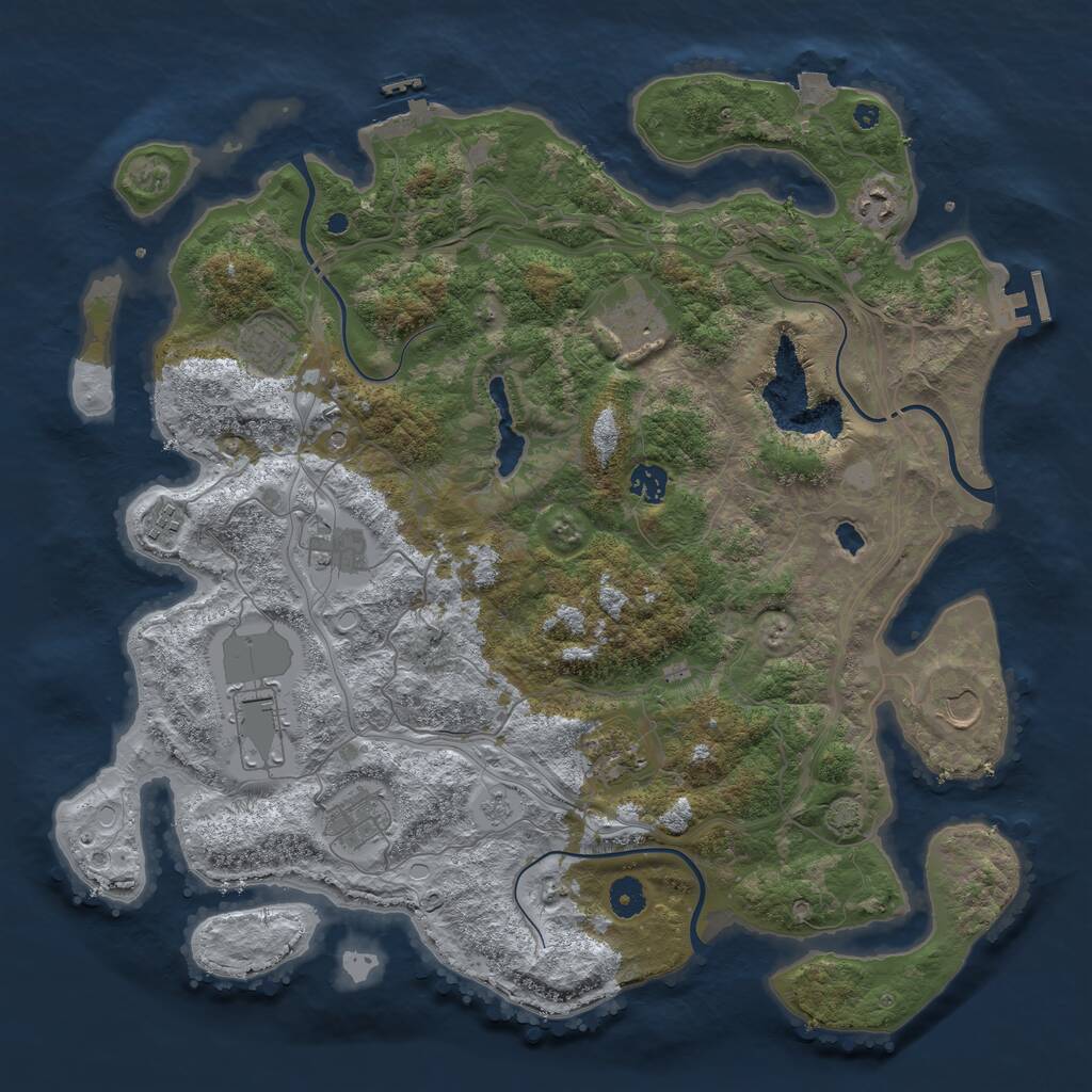 Rust Map: Procedural Map, Size: 4250, Seed: 201015495, 16 Monuments
