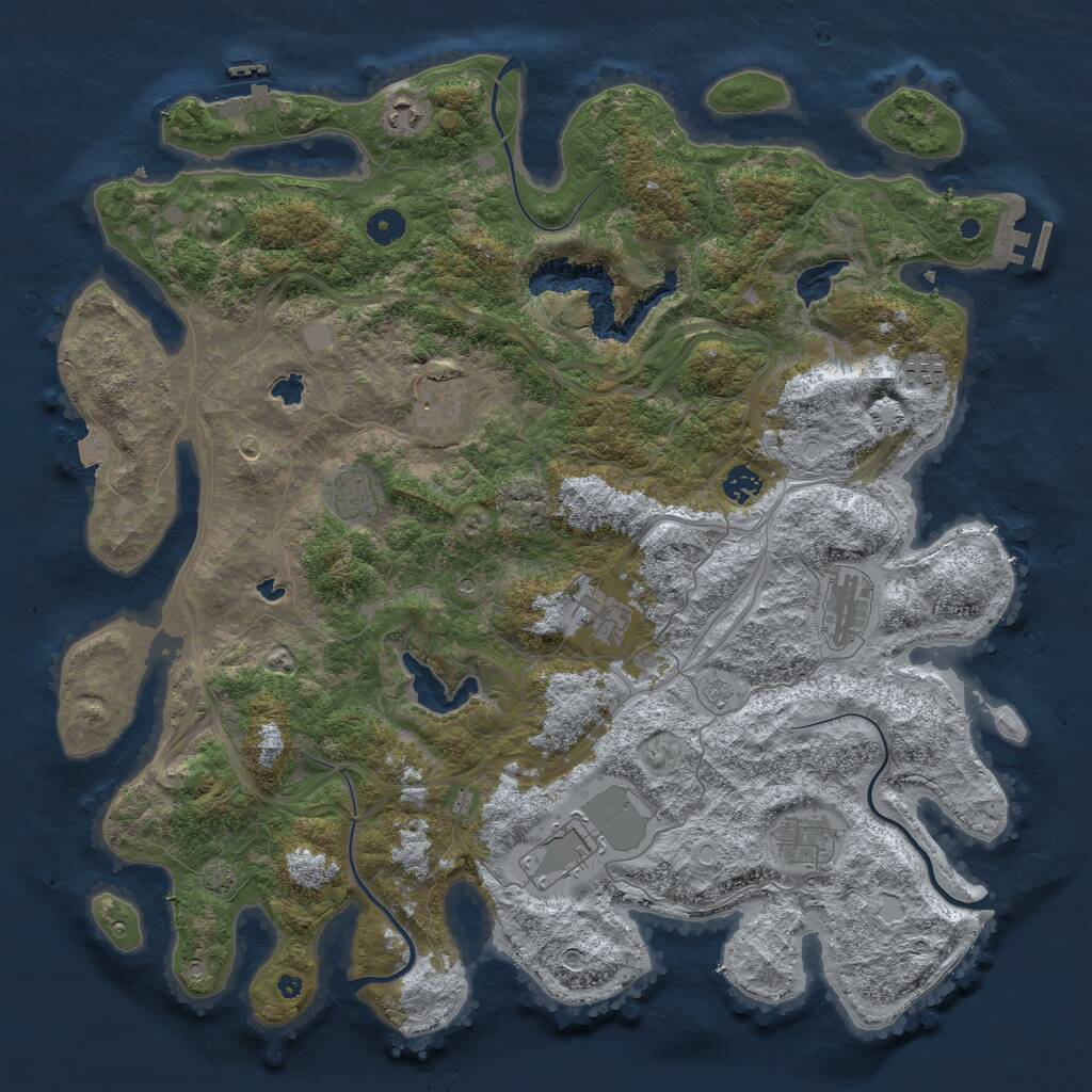 Rust Map: Procedural Map, Size: 4500, Seed: 429499697, 15 Monuments