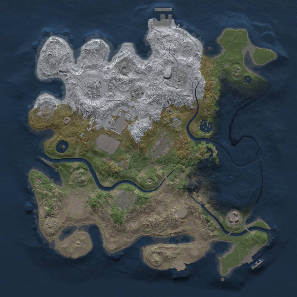Rust Map: Procedural Map, Size: 3500, Seed: 1789536471, 15 Monuments