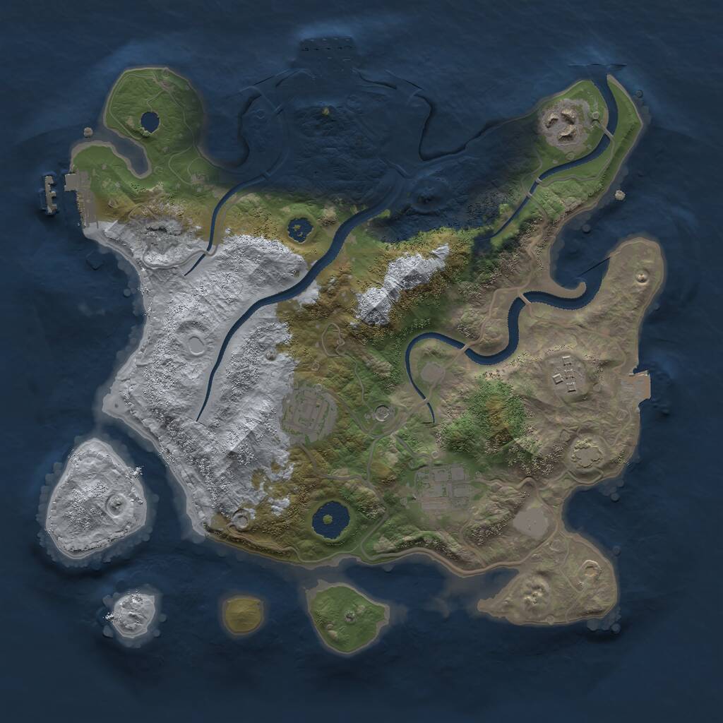 Rust Map: Procedural Map, Size: 3000, Seed: 1367967758, 9 Monuments