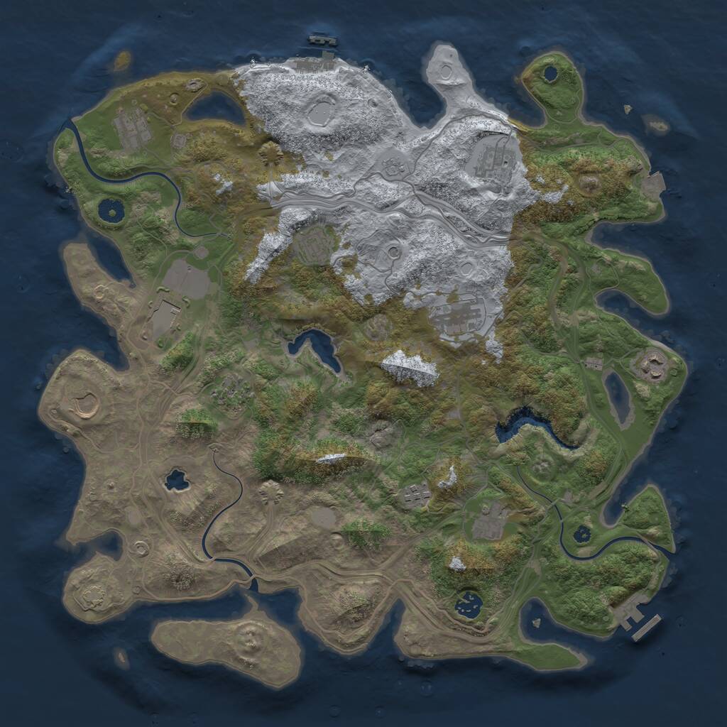 Rust Map: Procedural Map, Size: 4250, Seed: 453237599, 17 Monuments