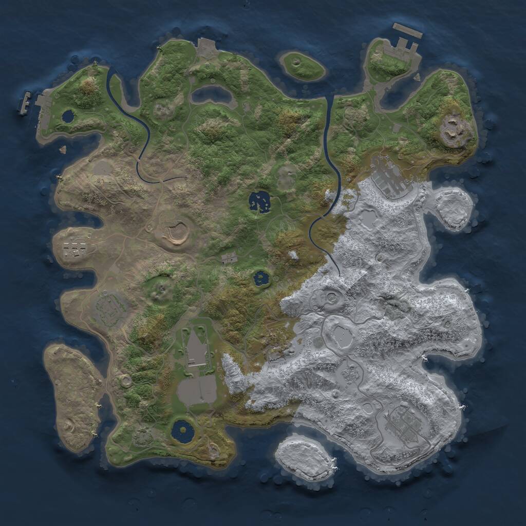 Rust Map: Procedural Map, Size: 3500, Seed: 1655482099, 15 Monuments