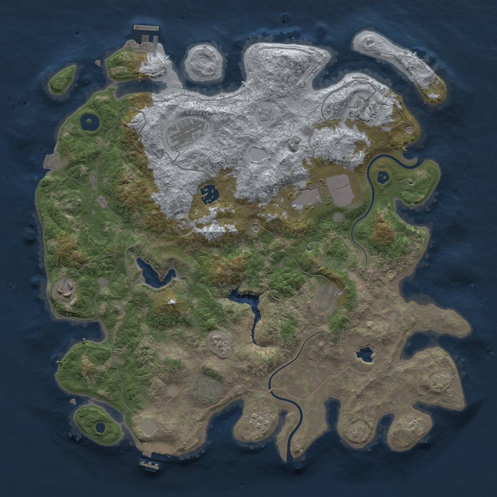 Rust Map: Procedural Map, Size: 4000, Seed: 490962295, 14 Monuments