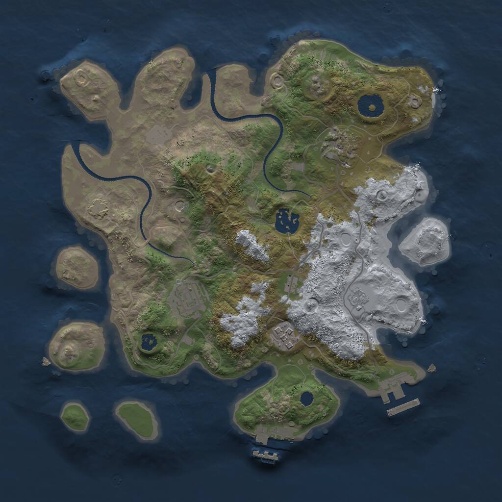 Rust Map: Procedural Map, Size: 3000, Seed: 767064157, 10 Monuments