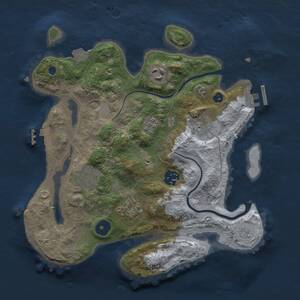 Thumbnail Rust Map: Procedural Map, Size: 3000, Seed: 58131, 11 Monuments