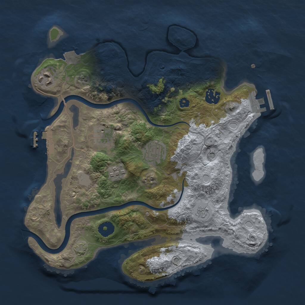 Rust Map: Procedural Map, Size: 3000, Seed: 58131, 11 Monuments