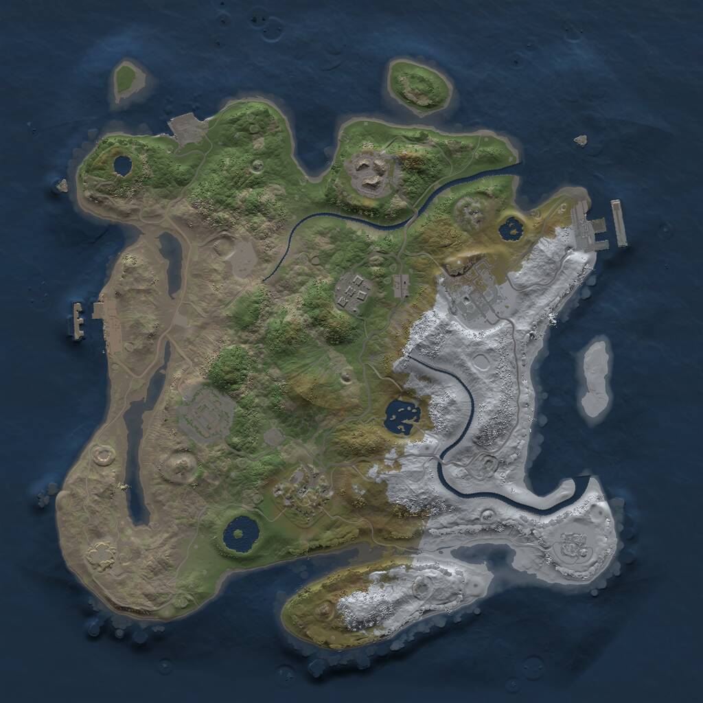 Rust Map: Procedural Map, Size: 3000, Seed: 58131, 11 Monuments