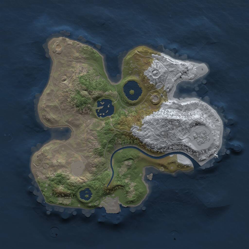 Rust Map: Procedural Map, Size: 2000, Seed: 224580414, 3 Monuments