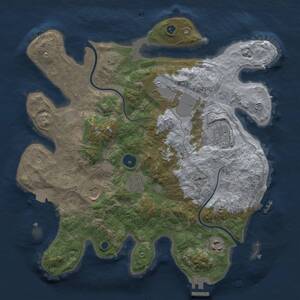 Thumbnail Rust Map: Procedural Map, Size: 3500, Seed: 382213977, 11 Monuments