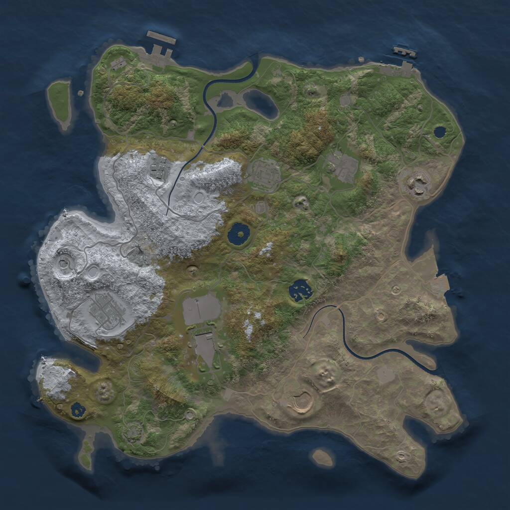 Rust Map: Procedural Map, Size: 3500, Seed: 251124, 13 Monuments