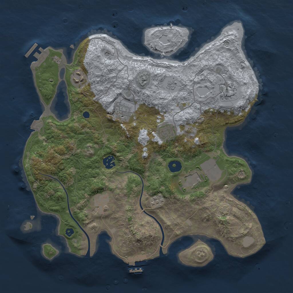 Rust Map: Procedural Map, Size: 3500, Seed: 234324234, 14 Monuments