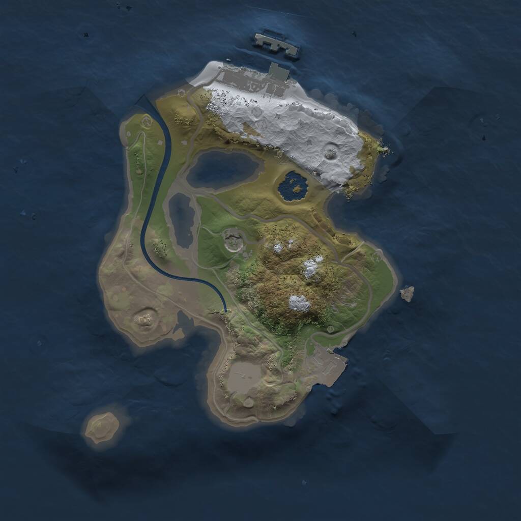 Rust Map: Procedural Map, Size: 1800, Seed: 42345, 3 Monuments