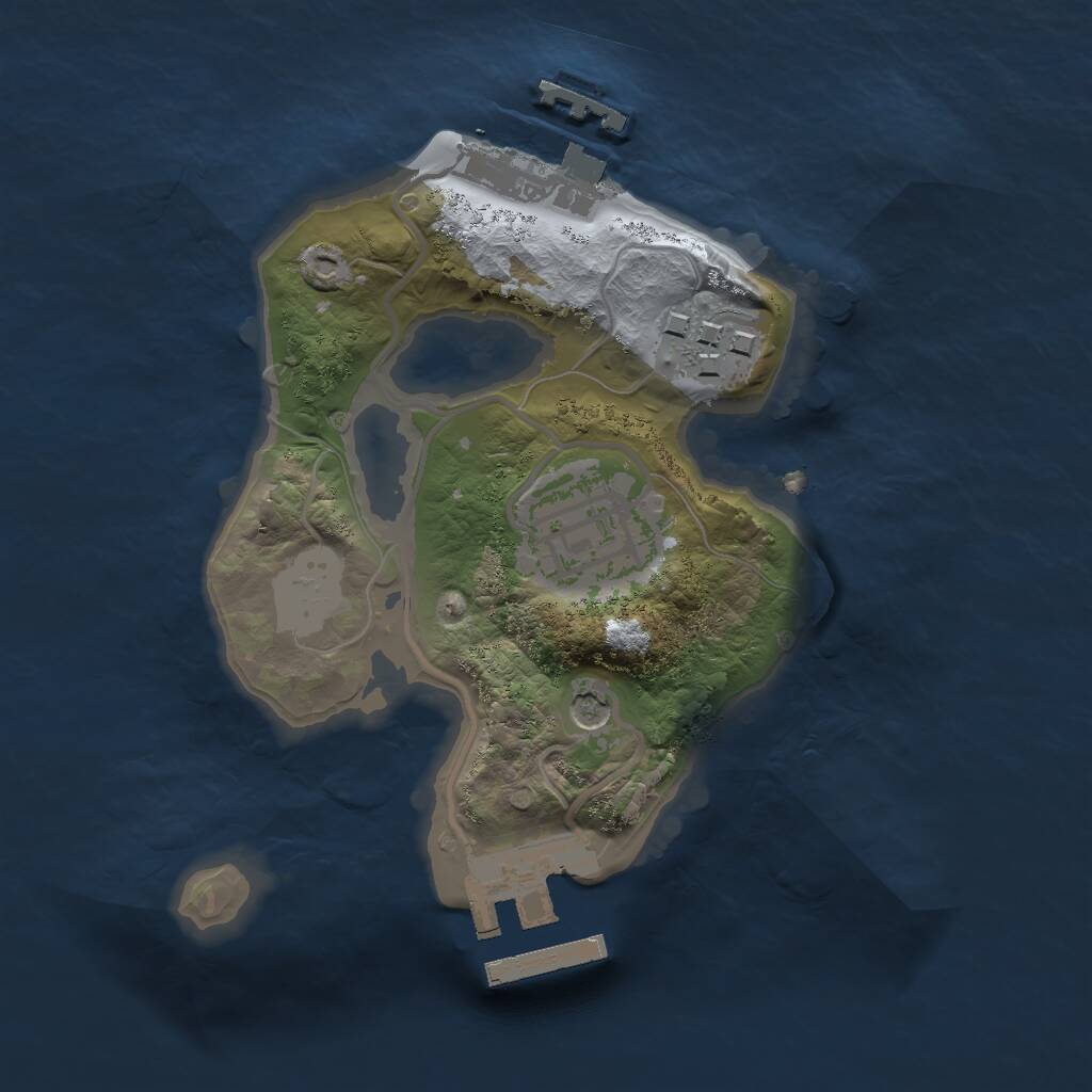 Rust Map: Procedural Map, Size: 1800, Seed: 42345, 6 Monuments