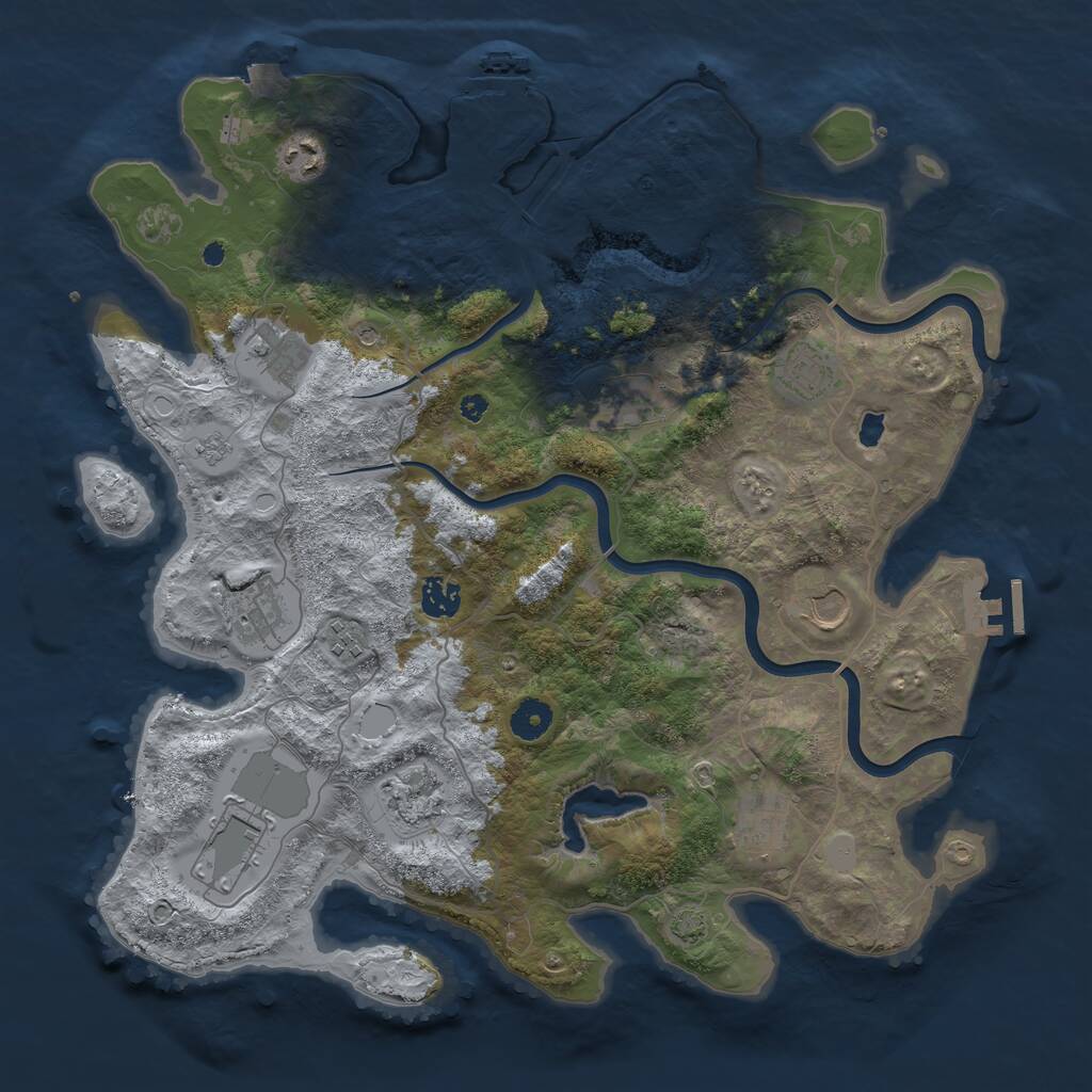 Rust Map: Procedural Map, Size: 4000, Seed: 1669416322, 17 Monuments