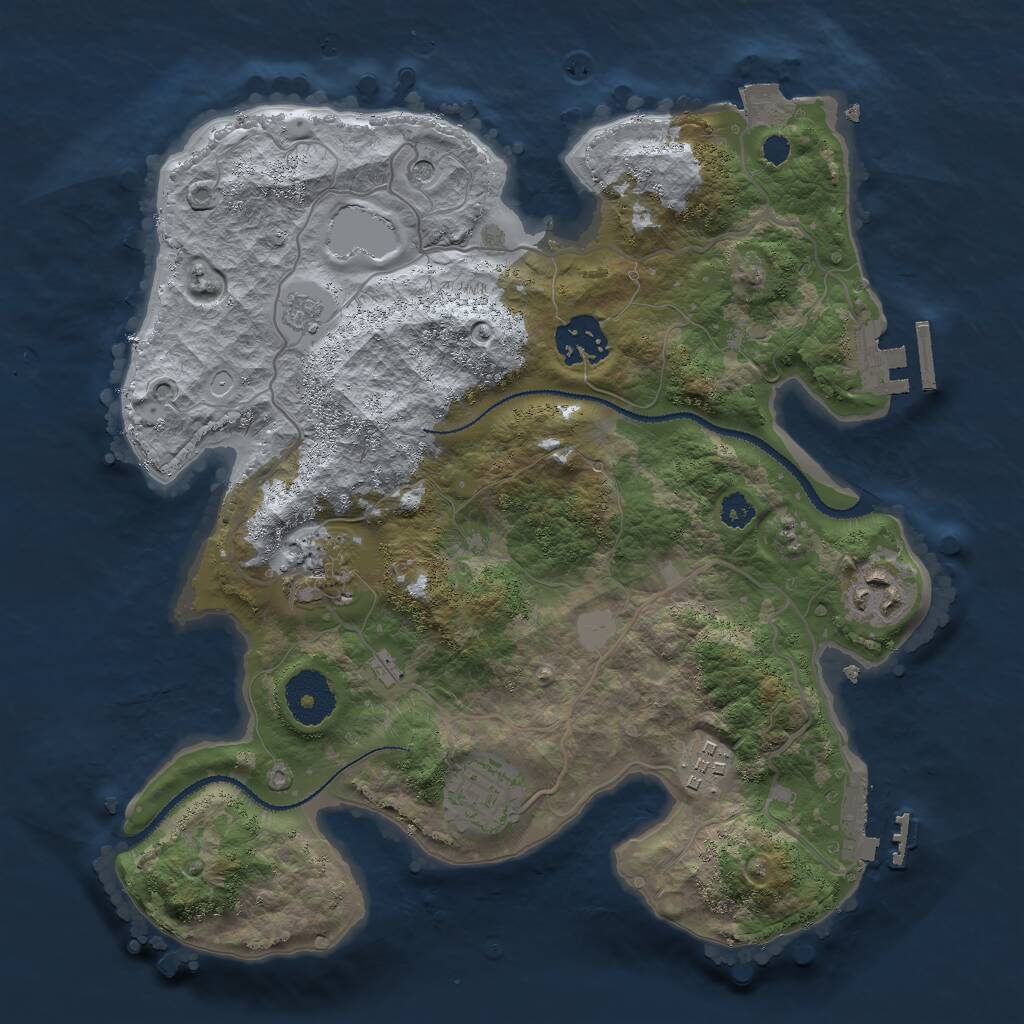 Rust Map: Procedural Map, Size: 3000, Seed: 1486351496, 10 Monuments