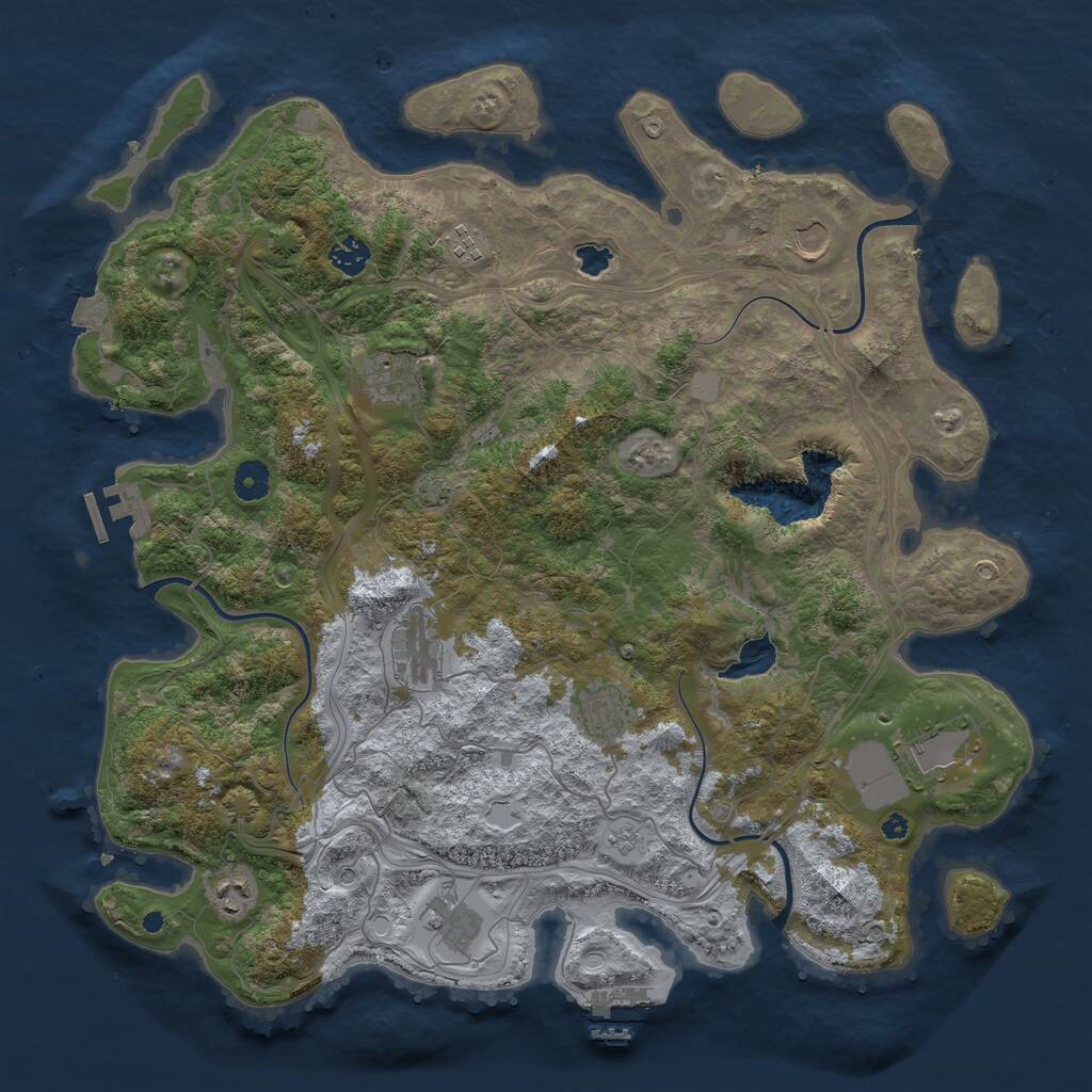 Rust Map: Procedural Map, Size: 4250, Seed: 30322, 15 Monuments