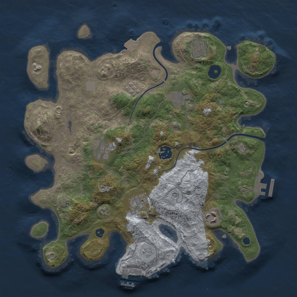 Rust Map: Procedural Map, Size: 3333, Seed: 666, 13 Monuments
