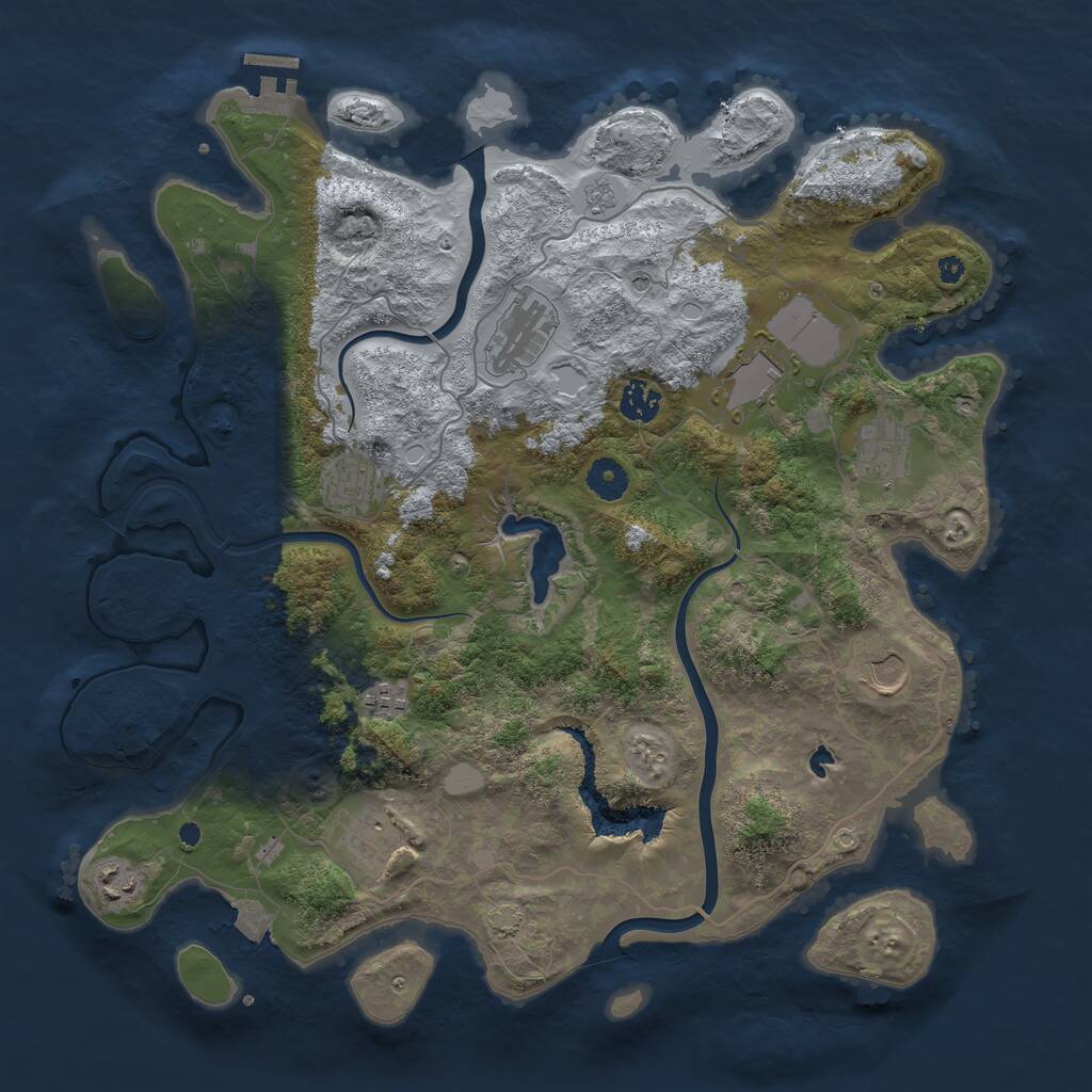 Rust Map: Procedural Map, Size: 4000, Seed: 242117463, 14 Monuments
