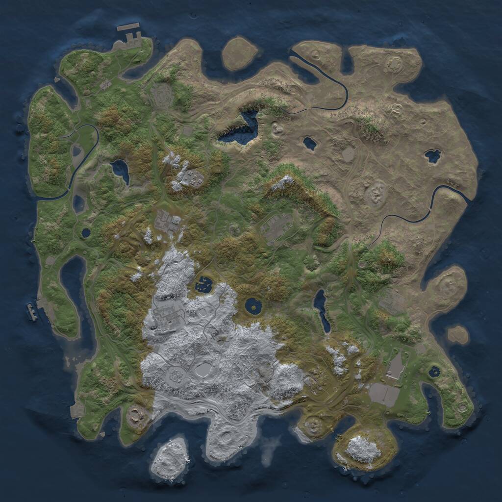 Rust Map: Procedural Map, Size: 4500, Seed: 786457549, 16 Monuments