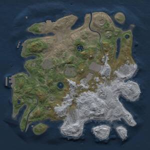 Thumbnail Rust Map: Procedural Map, Size: 3500, Seed: 343159265, 14 Monuments