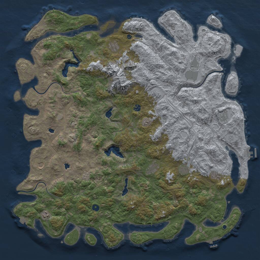 Rust Map: Procedural Map, Size: 5555, Seed: 19880316, 17 Monuments