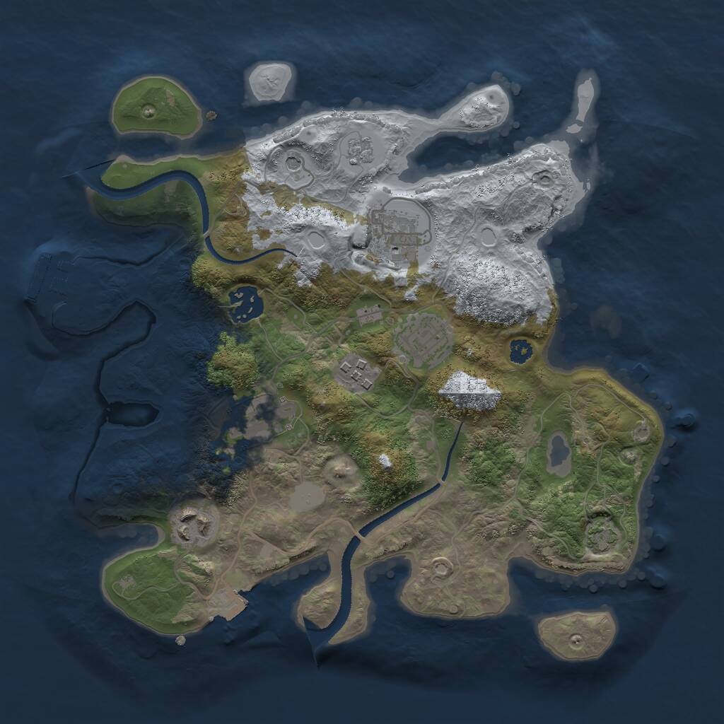 Rust Map: Procedural Map, Size: 3000, Seed: 809918602, 11 Monuments