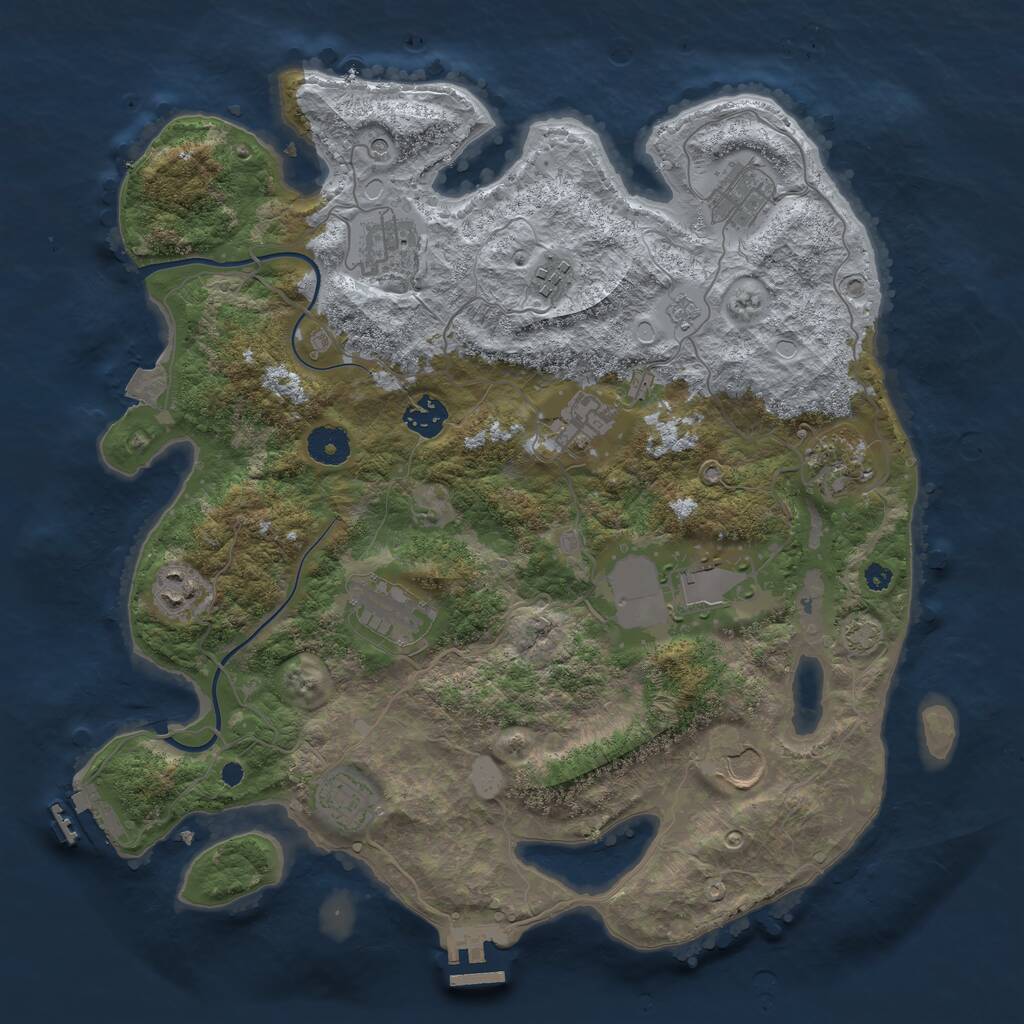 Rust Map: Procedural Map, Size: 3750, Seed: 563372589, 17 Monuments