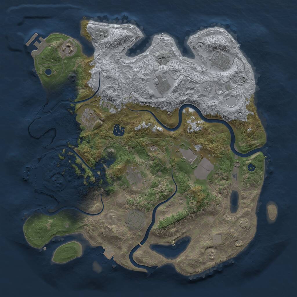 Rust Map: Procedural Map, Size: 3750, Seed: 563372589, 15 Monuments