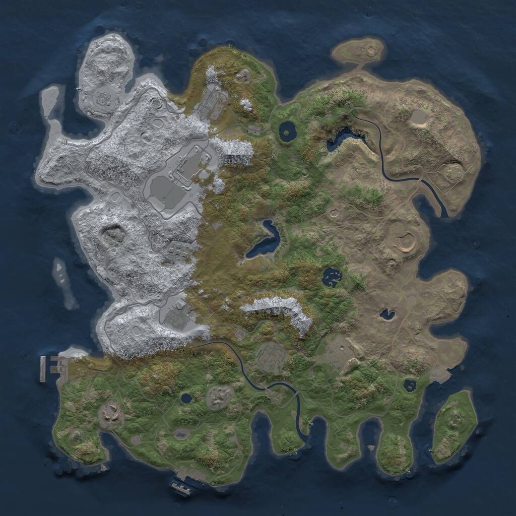 Rust Map: Procedural Map, Size: 4000, Seed: 619321477, 15 Monuments