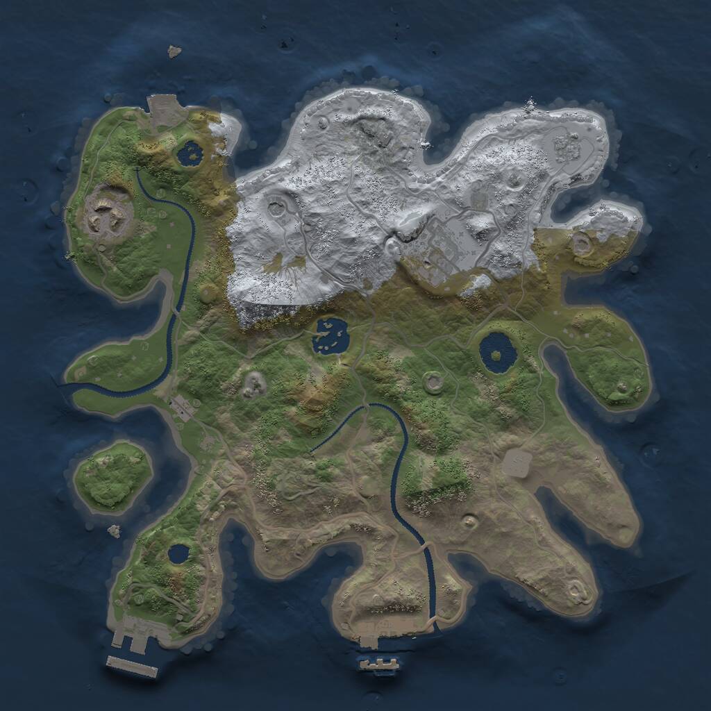 Rust Map: Procedural Map, Size: 2800, Seed: 535345345, 8 Monuments