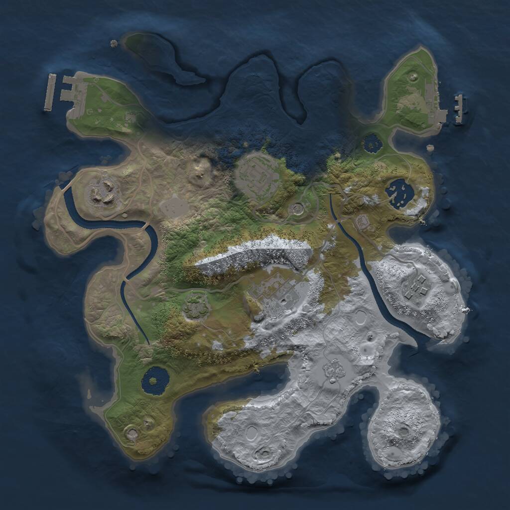Rust Map: Procedural Map, Size: 2750, Seed: 23861546, 11 Monuments