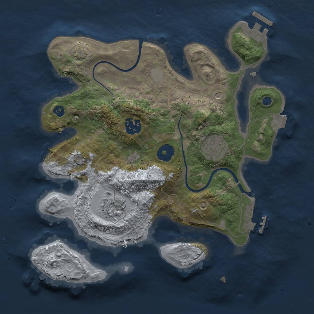 Rust Map: Procedural Map, Size: 2800, Seed: 432882354, 8 Monuments
