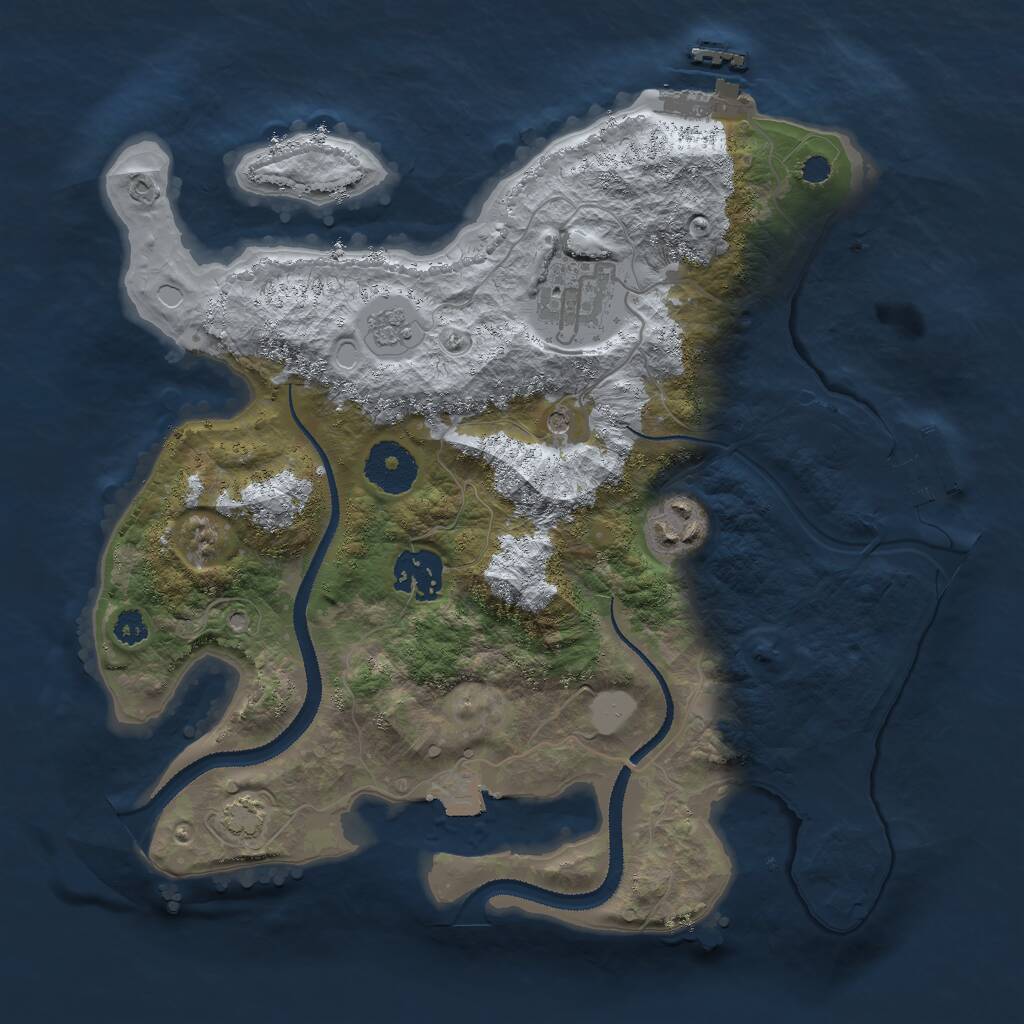 Rust Map: Procedural Map, Size: 3000, Seed: 1664883902, 9 Monuments