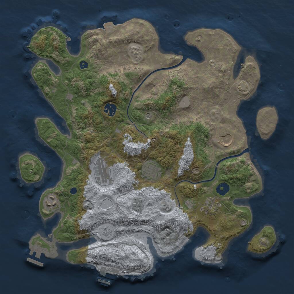 Rust Map: Procedural Map, Size: 3500, Seed: 20241125, 13 Monuments