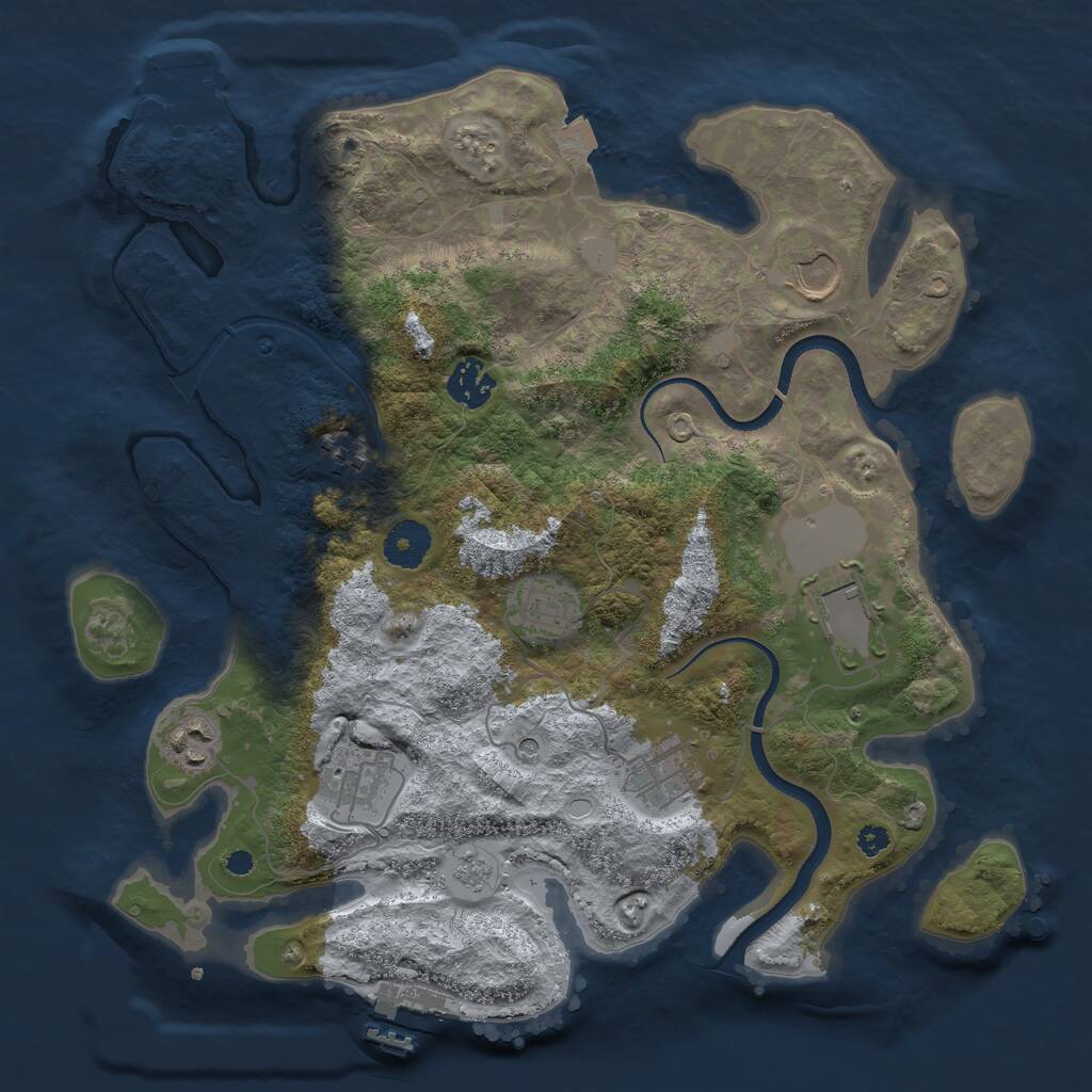 Rust Map: Procedural Map, Size: 3500, Seed: 20241125, 14 Monuments