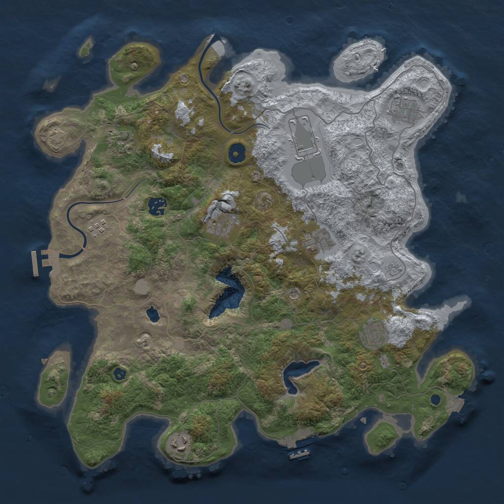 Rust Map: Procedural Map, Size: 4000, Seed: 395862, 15 Monuments