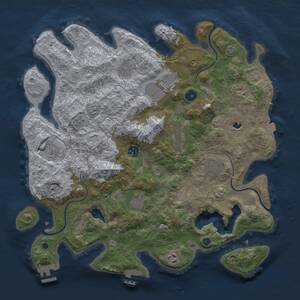 Thumbnail Rust Map: Procedural Map, Size: 4050, Seed: 836725342, 16 Monuments