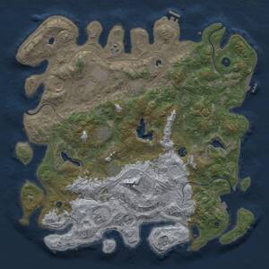 Thumbnail Rust Map: Procedural Map, Size: 4500, Seed: 1750608120, 16 Monuments