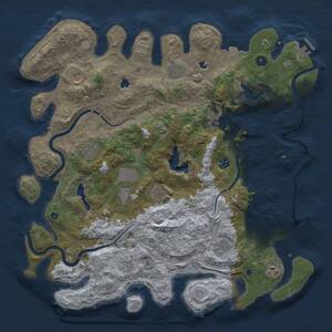 Thumbnail Rust Map: Procedural Map, Size: 4500, Seed: 1750608120, 16 Monuments